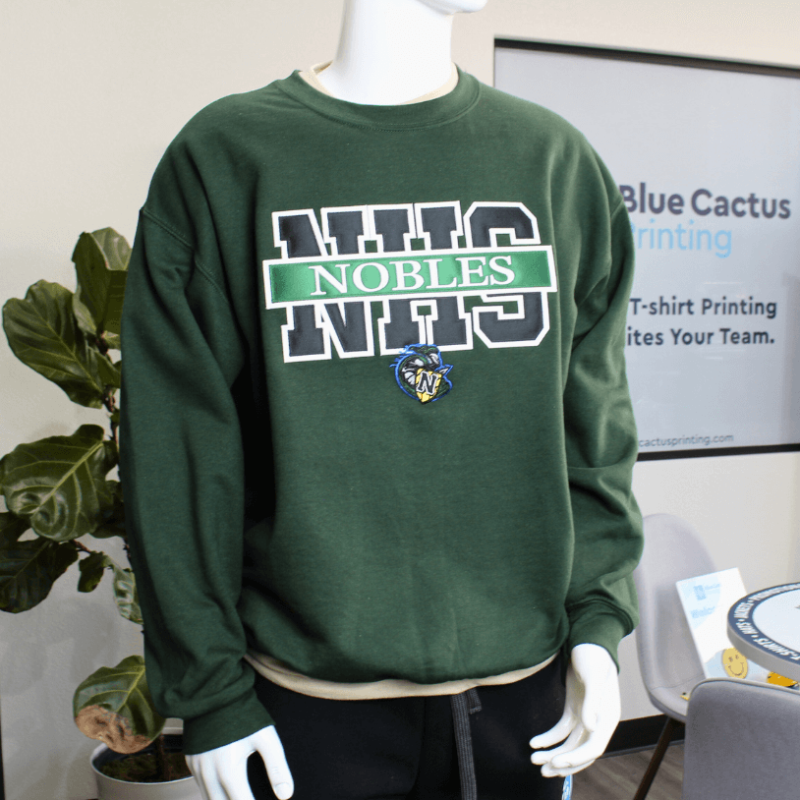 sweatshirt embroidery near me blue cactus printing